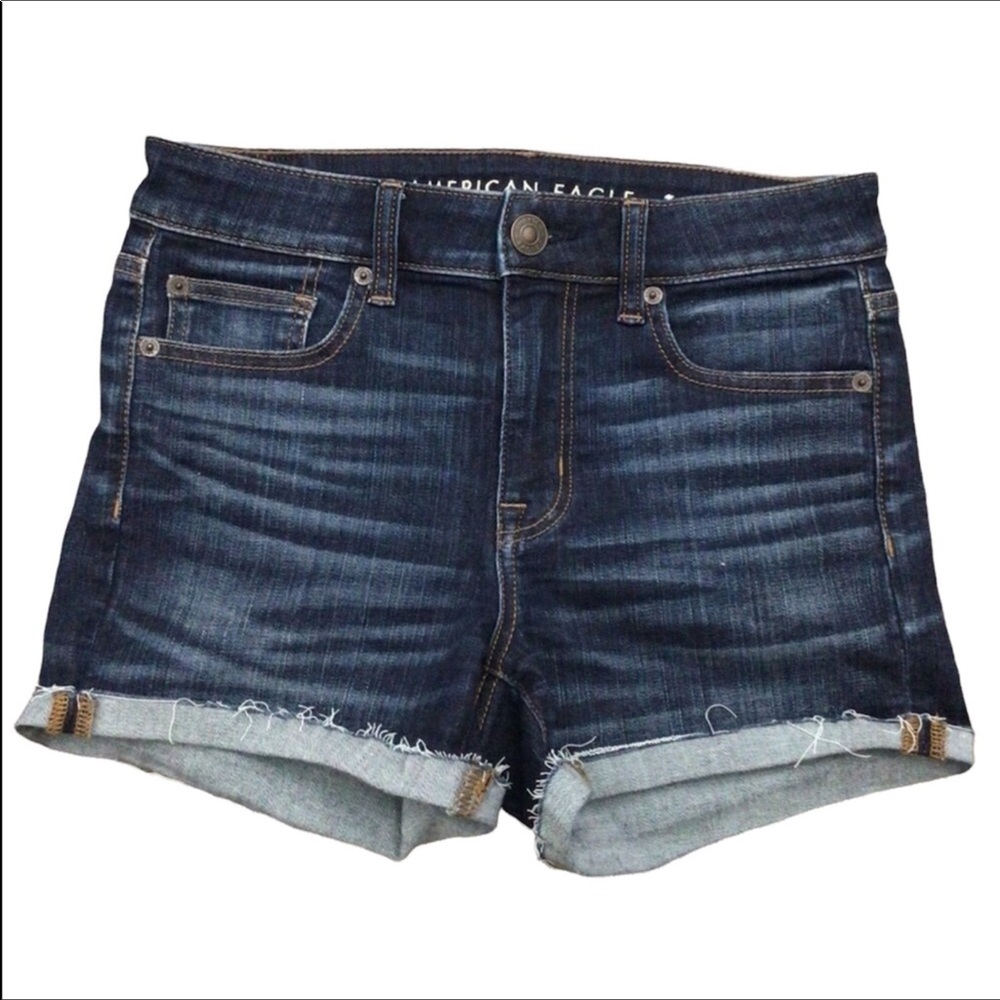 American Eagle Outfitters Hi Rise Shortie Denim Shorts Size 4